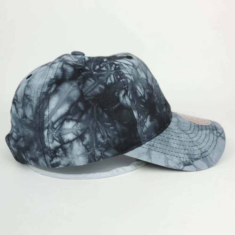 Chicago Bulls Mitchell & Ness NBA Dad Hat Cap‎ Black Gray Tie Dye Scrunch NWT